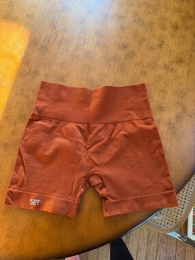 SET Active High-Rise Seamless Bike Shorts in Rust